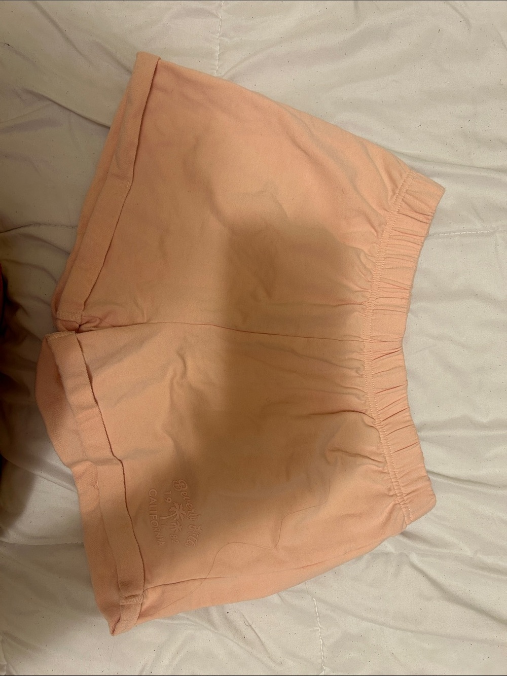 Women's Peach Elastic-Waist Lounge Shorts